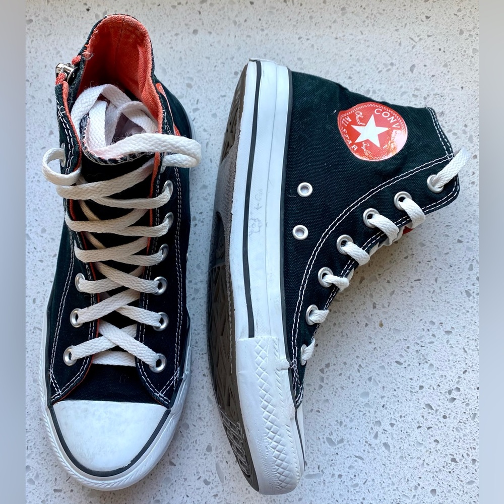 Converse- Black High Tops, Size7